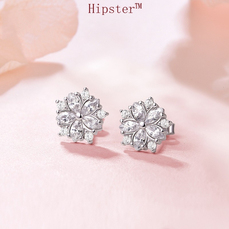 INS Style Romantic Elegant Exquisite Pink Diamond Cherry Blossom