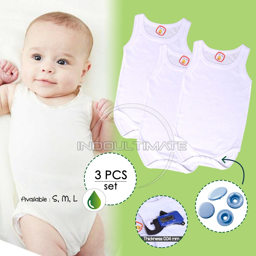 3 Baju Bayi Jumsuit Kaos Dalam bayi 0-2th pakaian kaos jumper bayi newborn laki laki perempuan KD-02