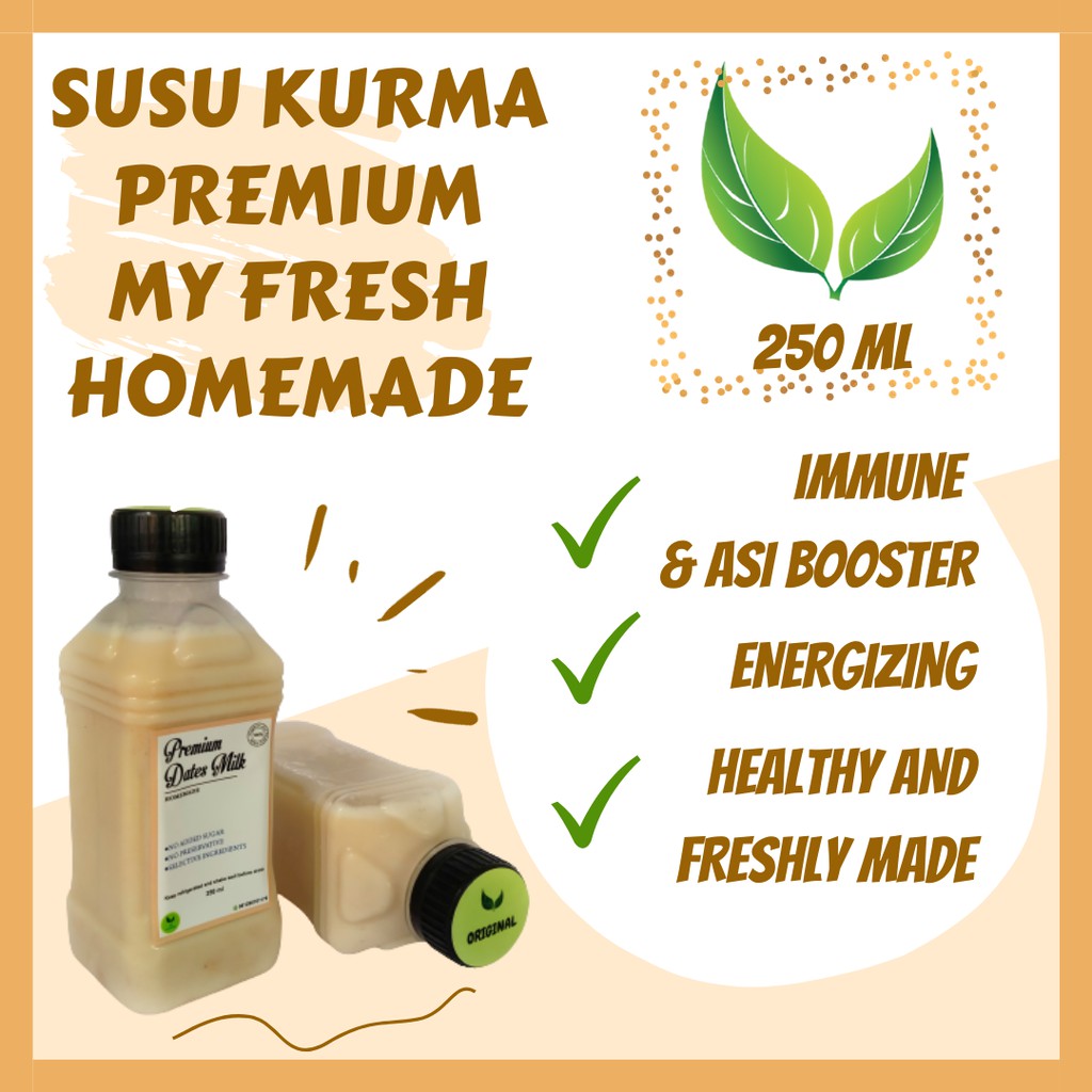 

(PROMO BESAR) Susu Kurma Premium Dates Milk Minuman Sehat ASI Booster Kurma My Fresh Homemade 250 ML