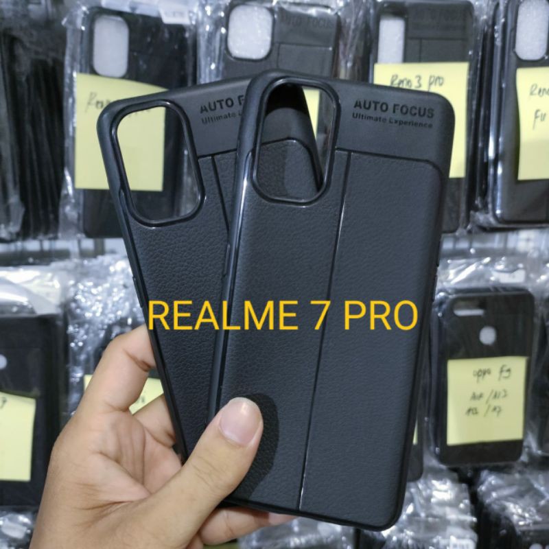 Casing Auto Focus Leather Realme 7 Pro SoftCase kulit