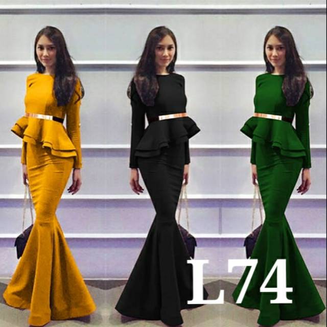 L74 Super Mermaid Long Dress beauty + Belt dress duyung gamis duyung longdress scuba / dress pesta
