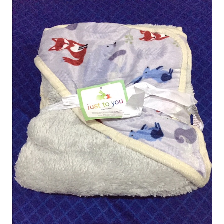 Selimut anak bayi carter’s carterlove topi double fleece
