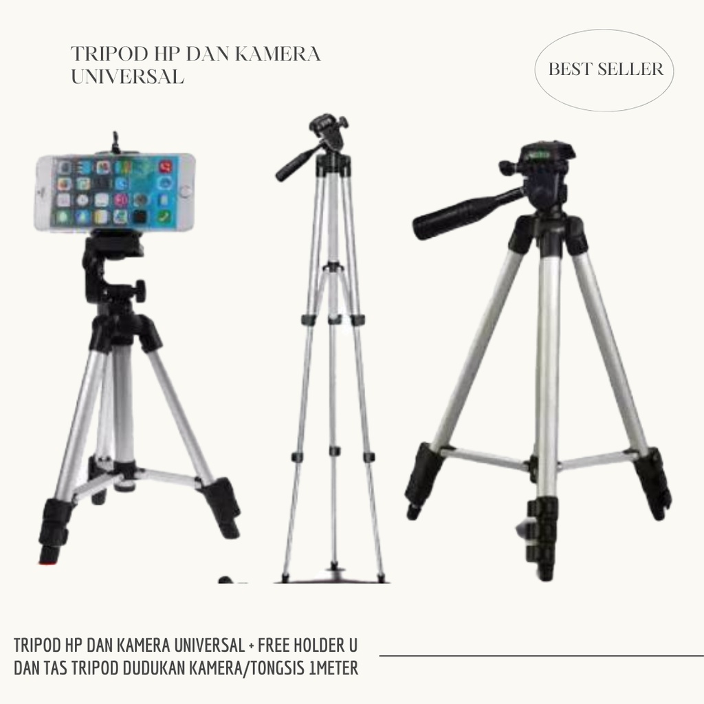 Weifeng Tripod 3120 - Tripod HP dan Kamera Universal + Free Holder U dan Tas Tripod Dudukan Kamera