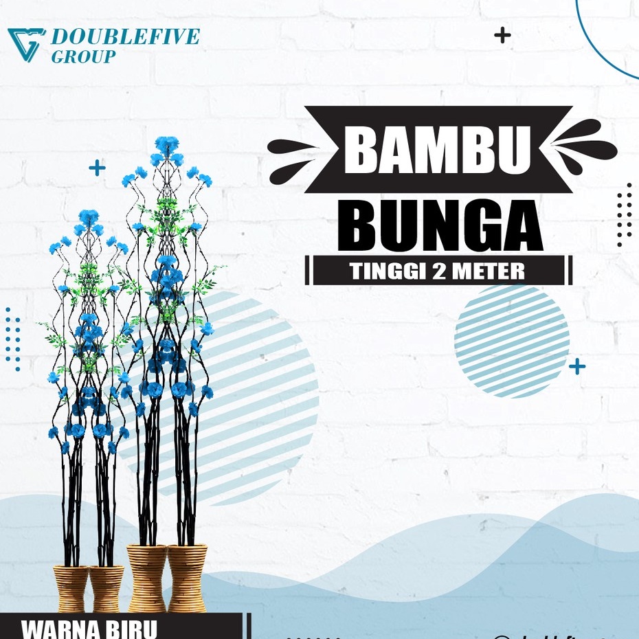 Satu Batang Bambu ulir anyelir bambu inul bunga biru