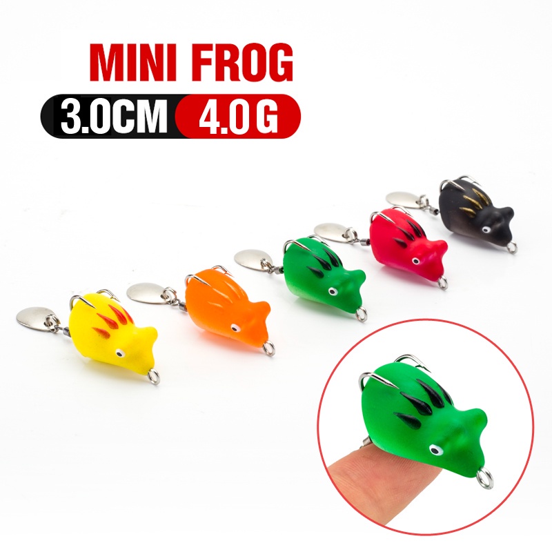 1pc Umpan Pancing Soft Bait Bentuk Katak Mata 3D Ukuran 3cm 4g 5 Warna