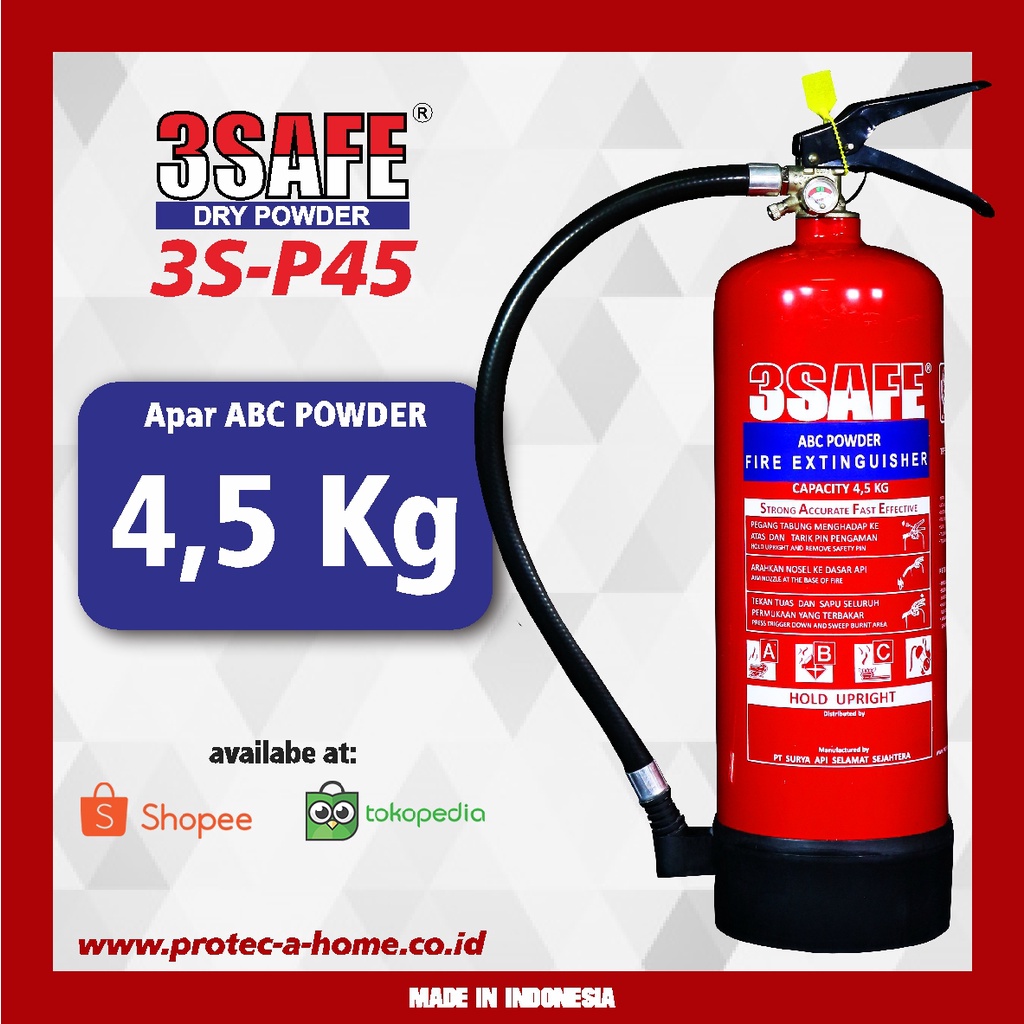 Jual 3SAFE - Apar 4,5KG ABC Powder - Fire Extinguisher ABC Powder ...