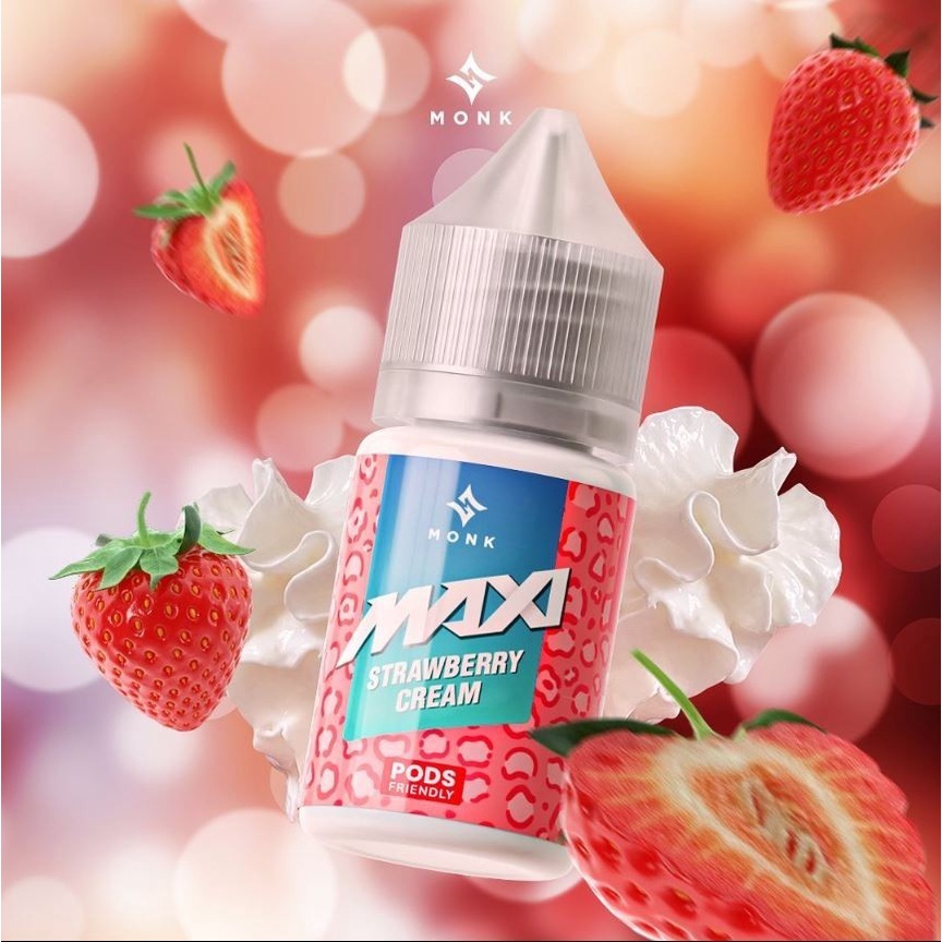 PODS MAXI STRAWBERRY CREAM BY MONK 15MG 30ML