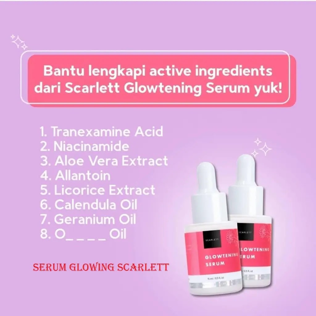 *galerybeautysemarang* READY Scarlett Whitening Serum Brightly Ever After / Acne glowtening/ NIACIAMIDE SERUM / SERUM RETINOL scarlett by felicia