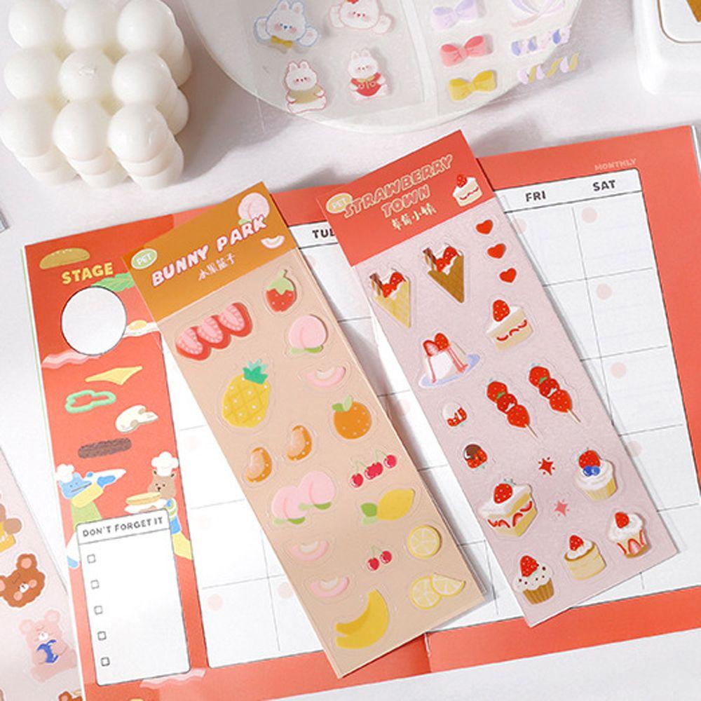 [Elegan] Alat Tulis Stiker Lucu Perekat Diri Scrapbooking Smiley Hand Akun Kelinci Beruang Perlengkapan Sekolah