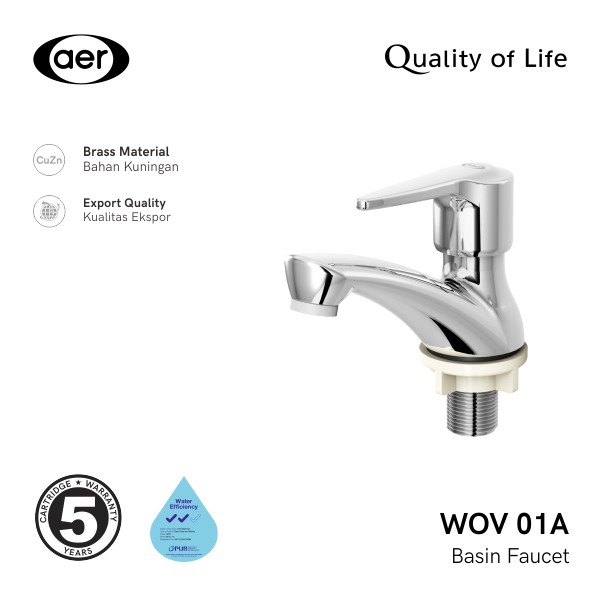 Aer Kran Air Wastafel Kuningan / Brass Basin Faucet Wov 01a