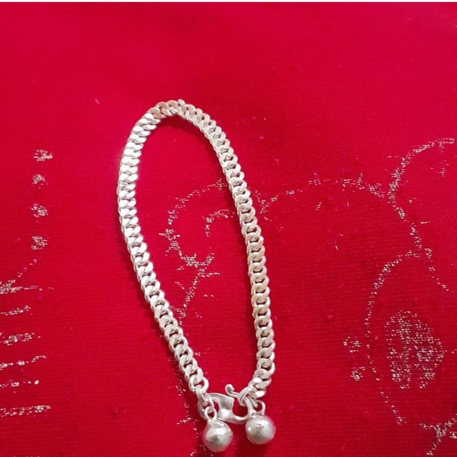 Gelang tangan rantai berat perak asli