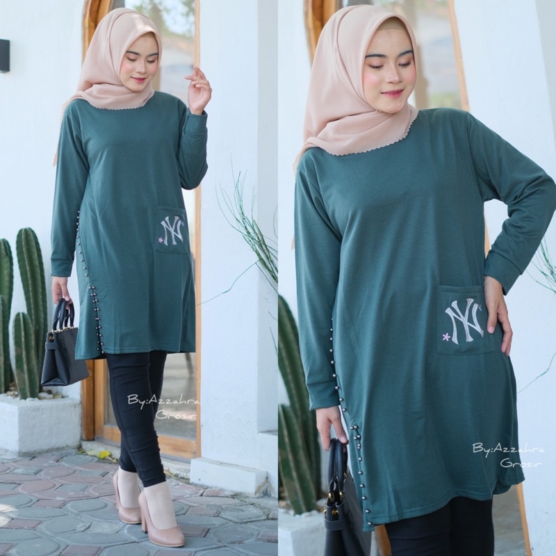 Naya Tunik - Tunik Babyterry Premium LD100+ Bordir Kantong / R.20 - 283-6162