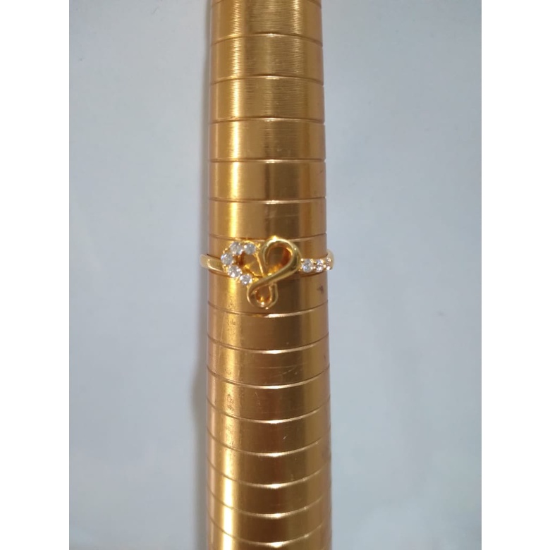cincin model pita love permata elegant emas asli
