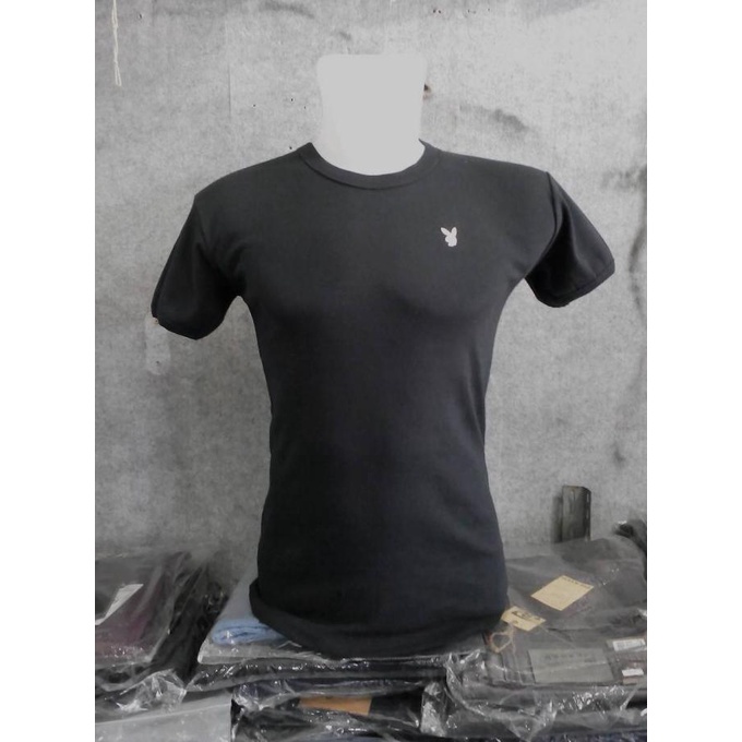 Kaos Dalam Pria Body Fit O Neck Original Playboy Bahan Katun Lembut