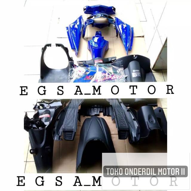COVER FULL BODY HALUS KASAR 1 SET HONDA BEAT KARBU 2009-2012, WARNA BIRU TUA, DAN STRIPING