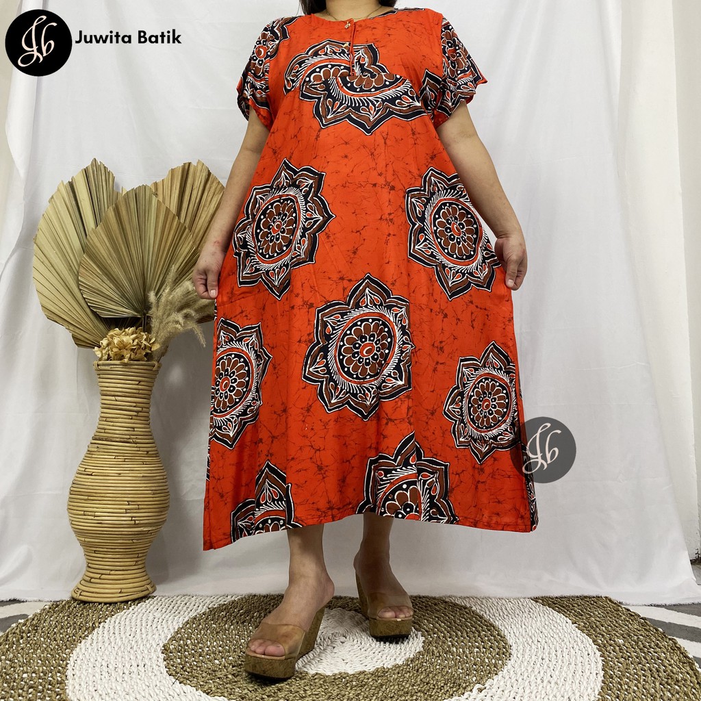 Juwita Batik - Daster Payung Busui Kancing Dada Bahan Rayon Printing ( Bisa Pilih Motif )