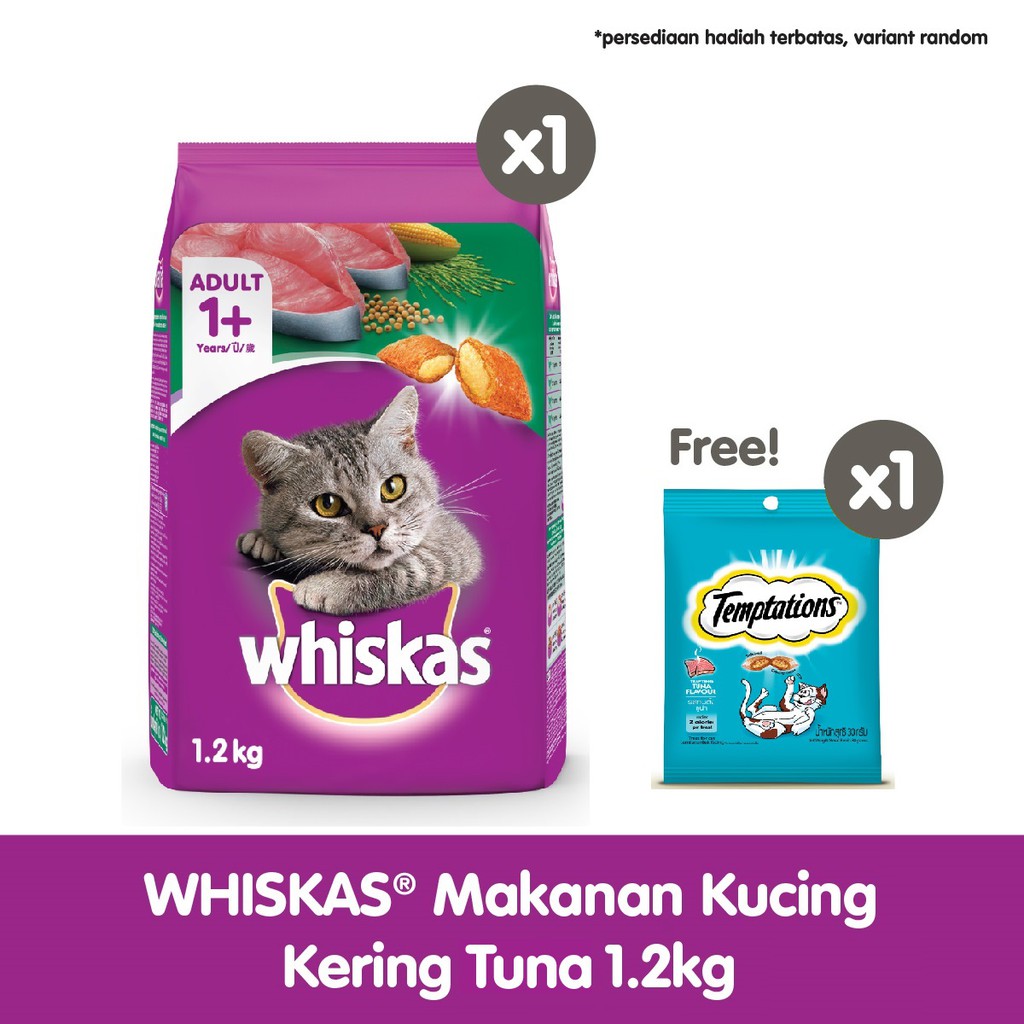 WHISKAS® Makanan Kucing Kering 1.2kg-Tuna