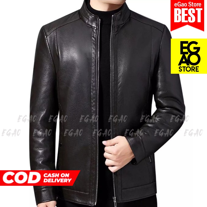 jaket kulit pria jaket semi kulit jaket sintetis model polos