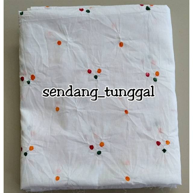 Jumputan Solo Handmade Warna Putih