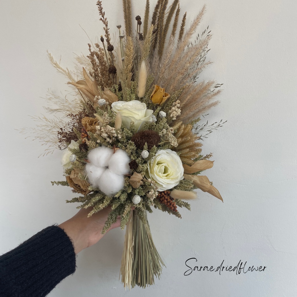 BUKET DRIED FLOWER BUNGA KERING DRY FLOWER (BUKET DRIED COTTON)