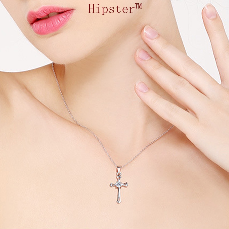 Hot Selling Fashion Trend Diamond Cross Pendant Necklace