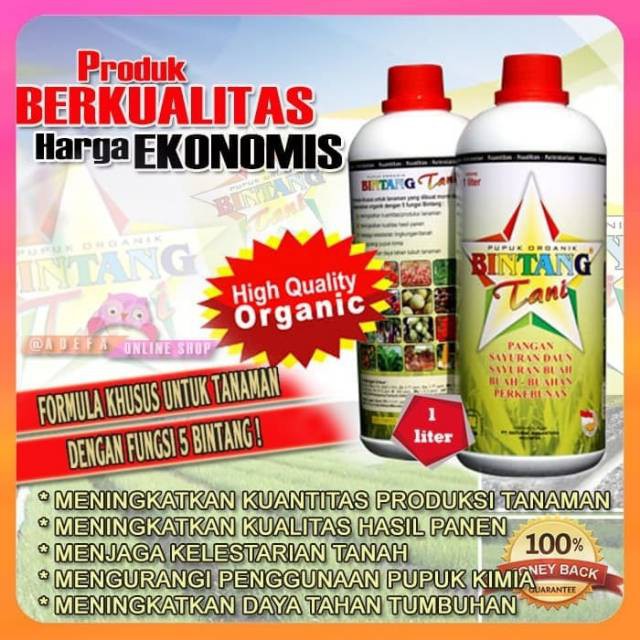 PUPUK ORGANIK CAIR (POC ) BINTANG TANI NASA 1 LITER Original PT. Natural Nusantra Khusus Tanaman