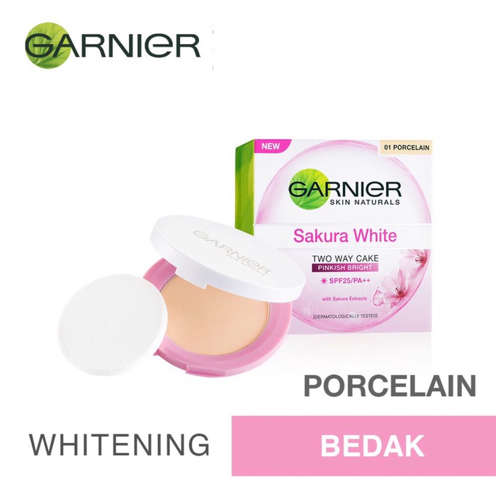 Garnier Sakura White Two Way Cake Pinkish Bright SPF 25 - Bedak Padat