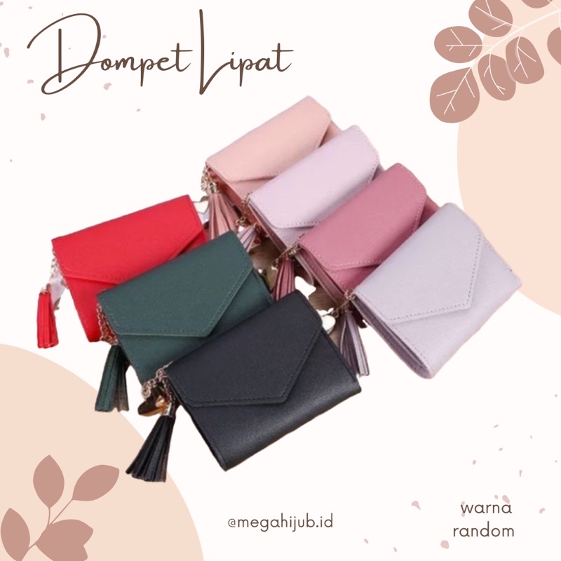 Dompet Kecil Polos Lipat Cewek Korea Gantungan