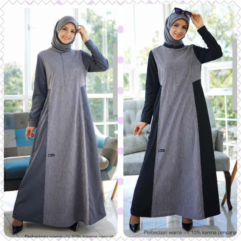 GAMIS DAMOZA ELVIRA RAINFALL GREY dan BLACK