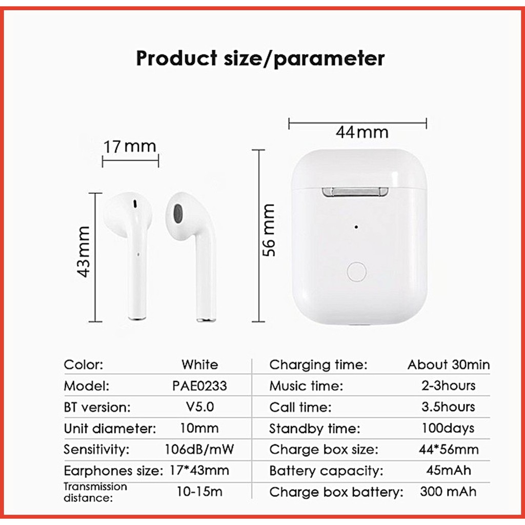 Headset Bluetooth I8S TWS Wireless Headset With Charging Case