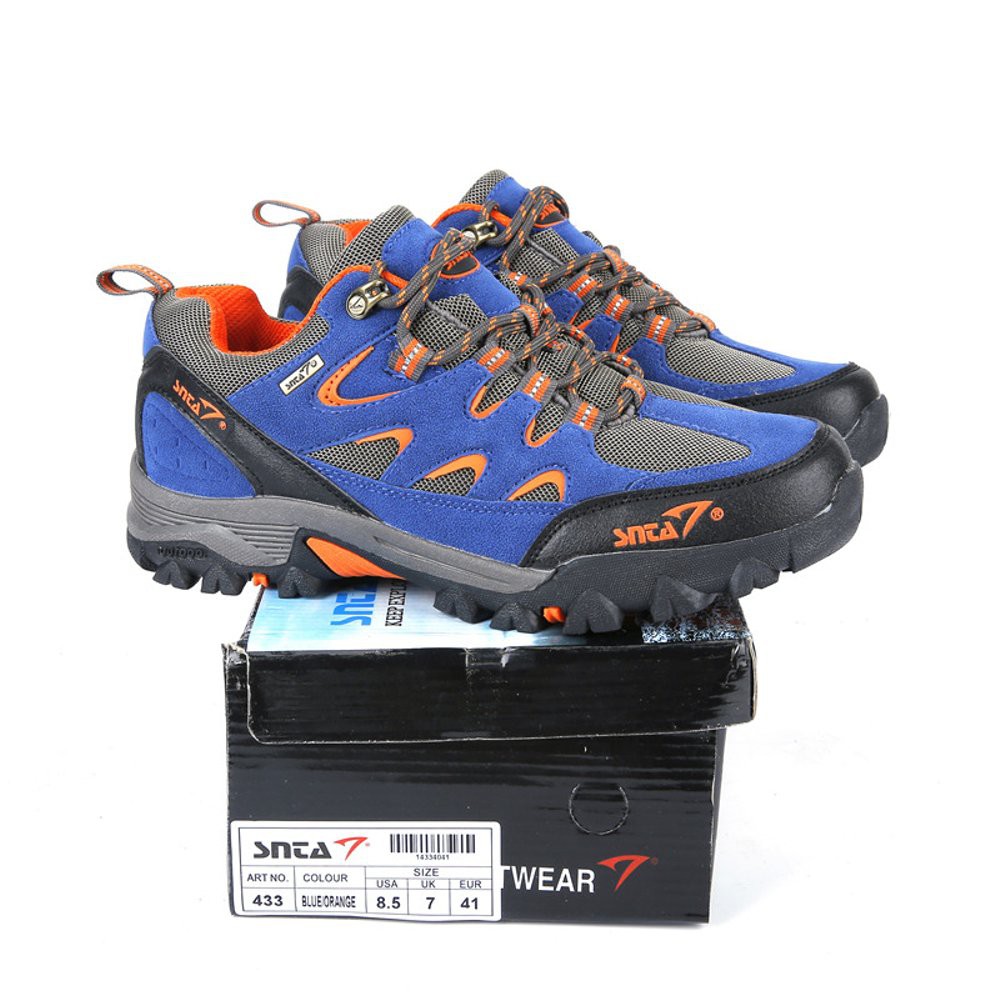Sepatu Gunung SNTA 433 Semi Waterproof Blue Orange - Sepatu Hikking Outdoor Short Series