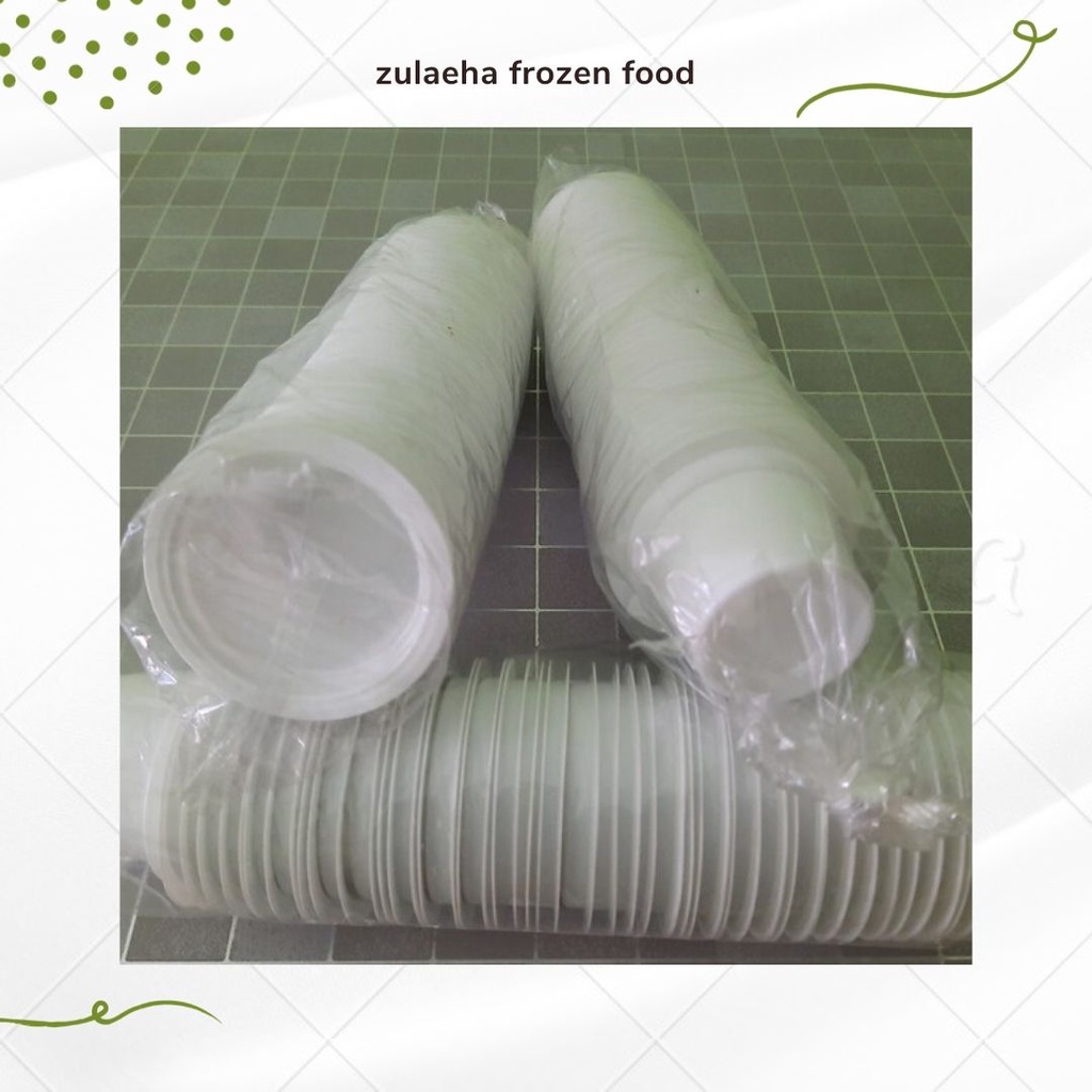 Cup Es Krim 50ML Gelas Plastik Mini Putih Susu Isi 50pcs untuk Ice Cream