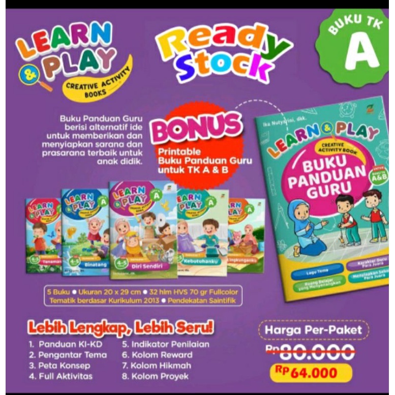 PAKET TEMATIK TK A &amp; TK B LEARN AND PLAY