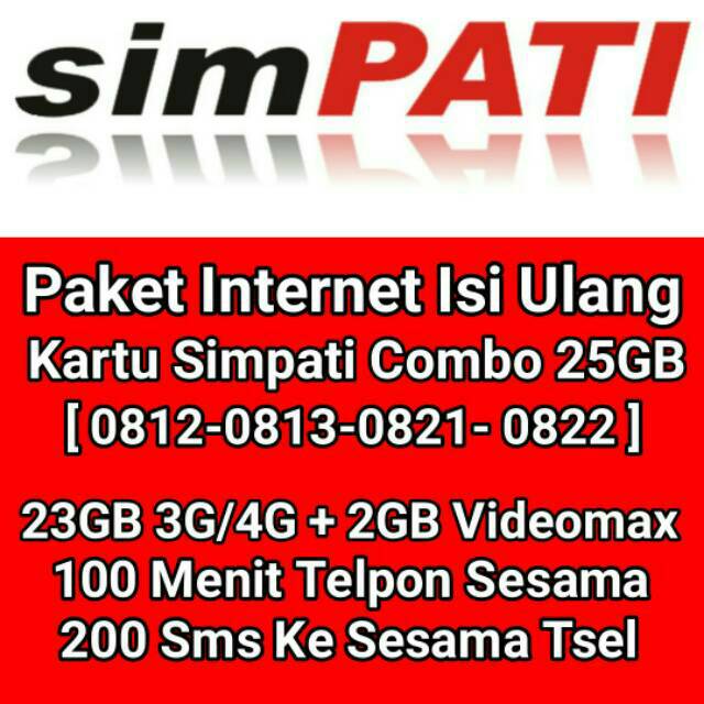 Paket Internet Telkomsel Kartu Simpati Combo 25gb 23gb 3g 4g 2gb Videomax Shopee Indonesia