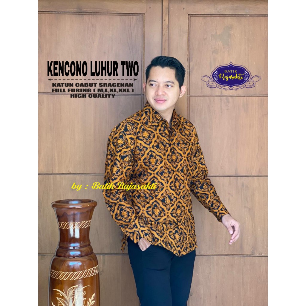 KENCONO LUHUR RAJASAKTI KEMEJA BATIK SOLO PRIA LENGAN PANJANG LAPIS FURING ATASAN BATIK PREMIUM MODERN KATUN HALUS BAHUWIRYA  BANAMITRA BANAMITRA PUTIH BANGSAWAN BAYU PUTRA BERLIAN BIRU BHARATAYUDA BIMASENA BIRENDRA BIRU INDAH BRAHMAKERTA BRAHMAKERTA MERA