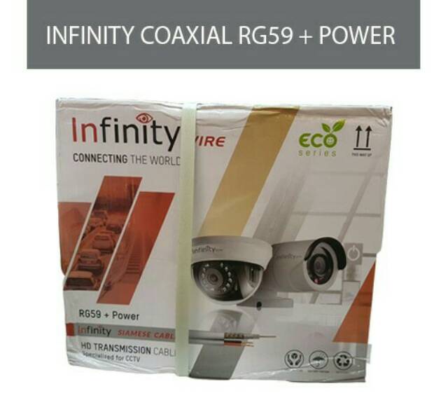 KABEL CCTV PLUS POWER RG59 merek infinity panjang 300mtr bagus dan kuat