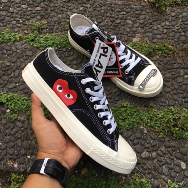 Sepatu Converse Allstar CDG Play Low Black White