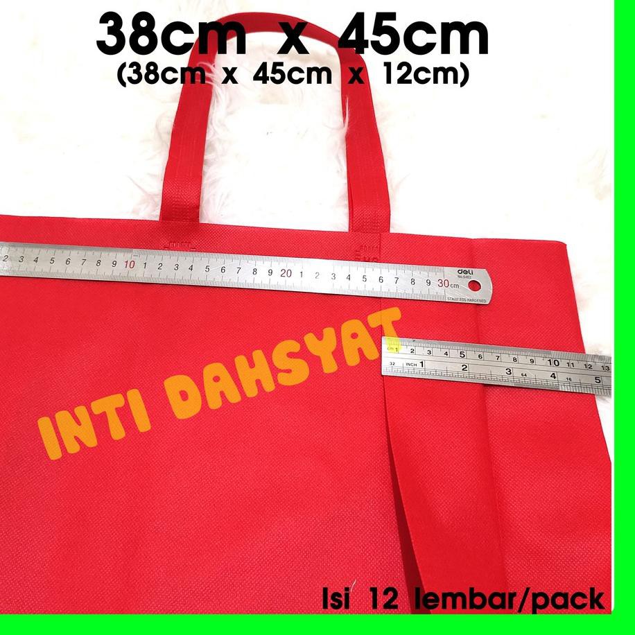

FTP Tas Spunbond Goodie Bag Non Wooven Handle Lipat Samping 38x45+12 (isi 12lembar/Lusin) TER HLS Re