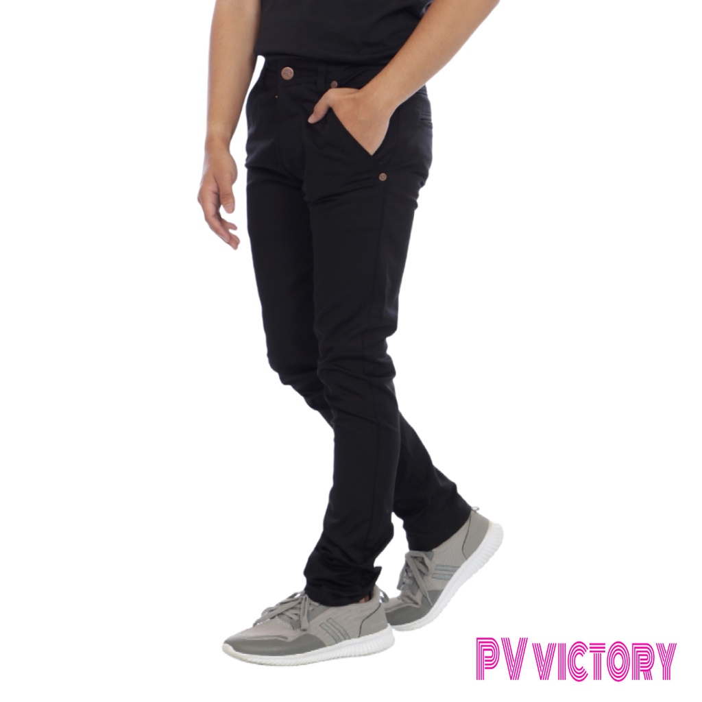 CELANA CHINO Panjang pria Slimfit KERJAHARIAN Santai Casual Formal Hitam Abu Cream Mocca Size 27-42