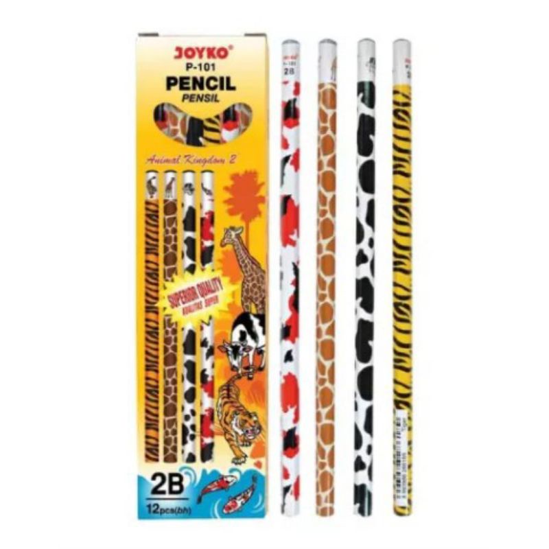 

Pensil Joiko P-101 Motif Belang-Belang Hewan 1pak isi (12pcs)