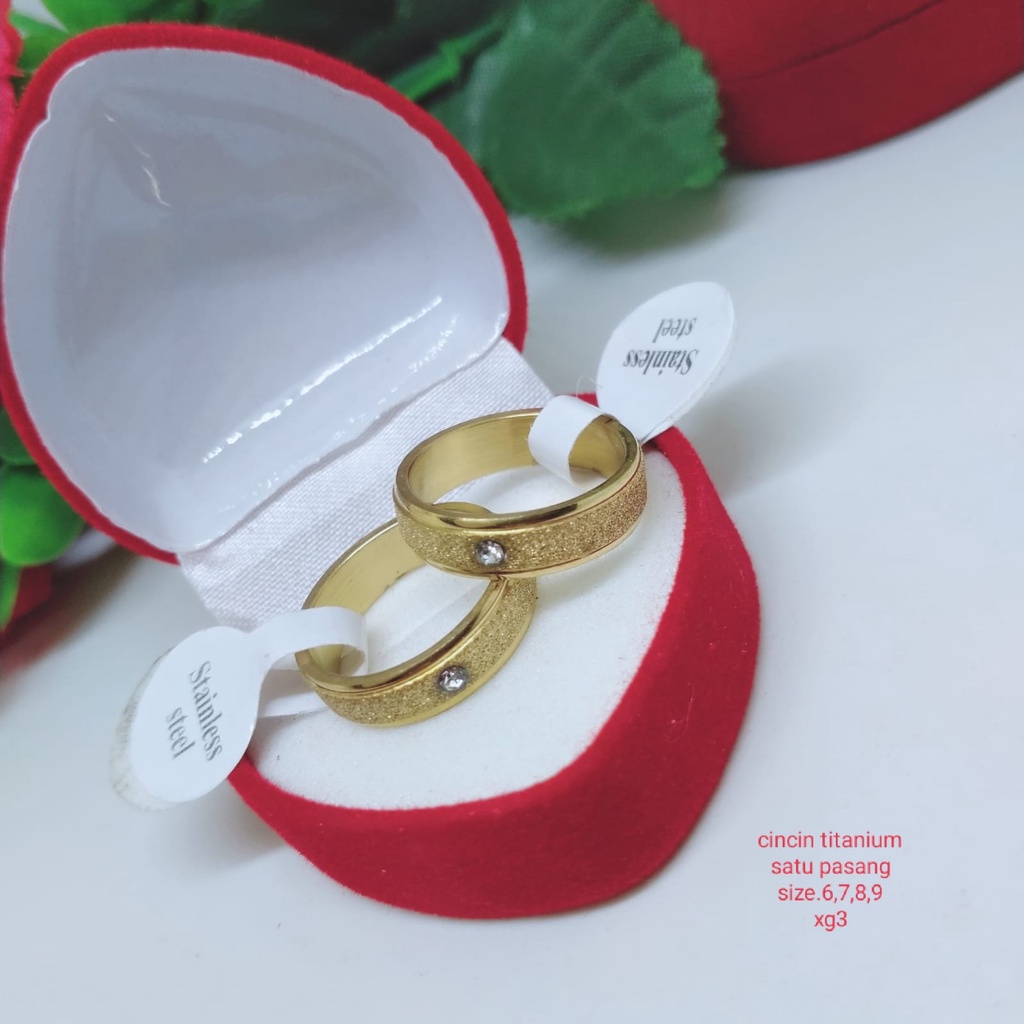 cincin couple titanium perhiasan harga yg tertera satu pcs