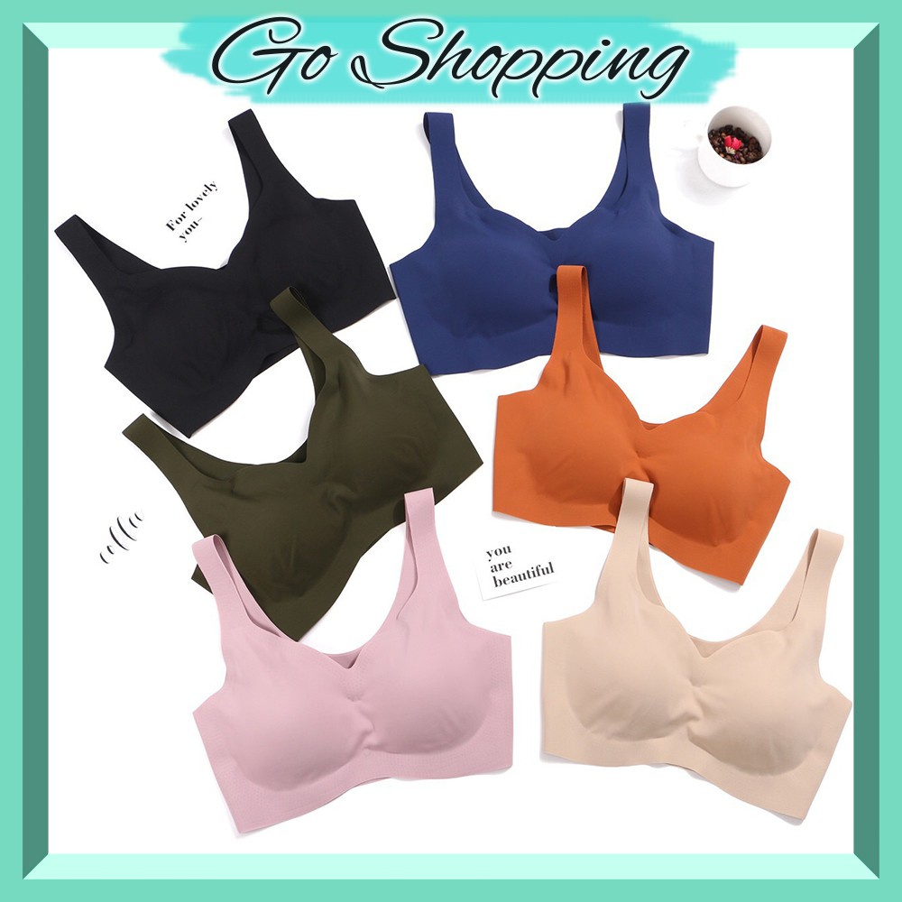GO! 016 SPORT BRA SEAMLESS WANITA BH CEWEK ANTI NYEPLAK TANPA JAHITAN SIZE S / M / L / XL COD
