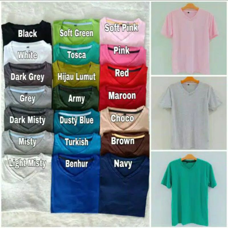 [TERMURAH] Kaos Vneck Polos / Kaos Polos Vneck / Kaos Vneck Pria / Baju Cowo