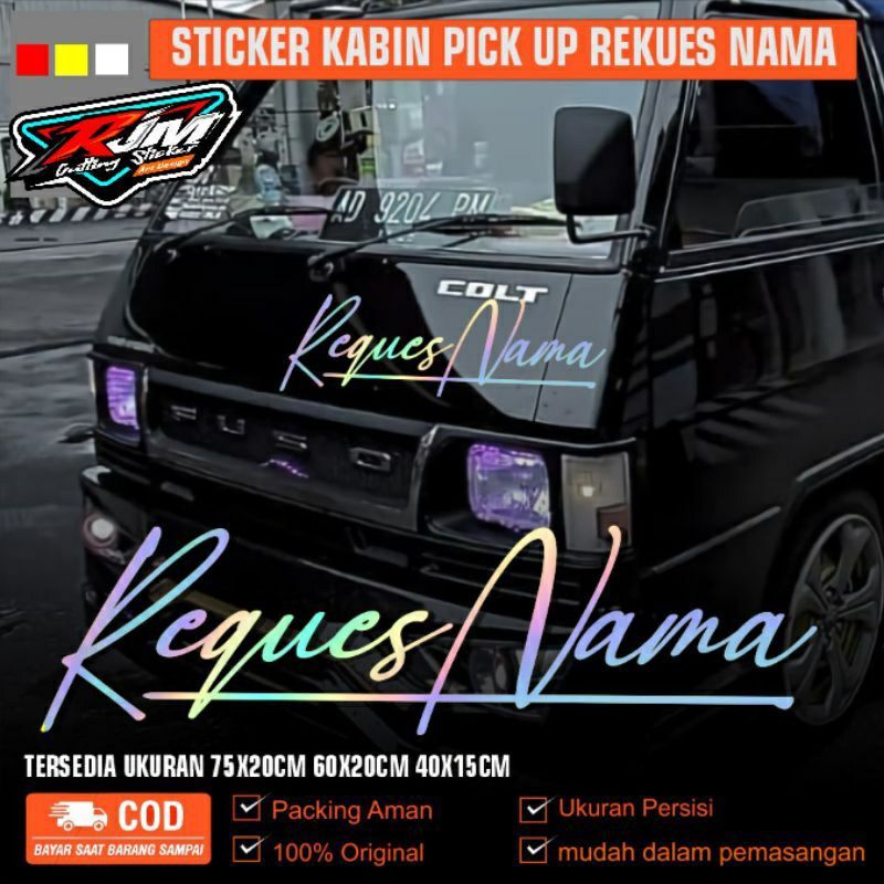 STIKER CATTING REQUEST NAMA buat mobil avanza.vios,jazz,dll,bisaditempel dikaca
