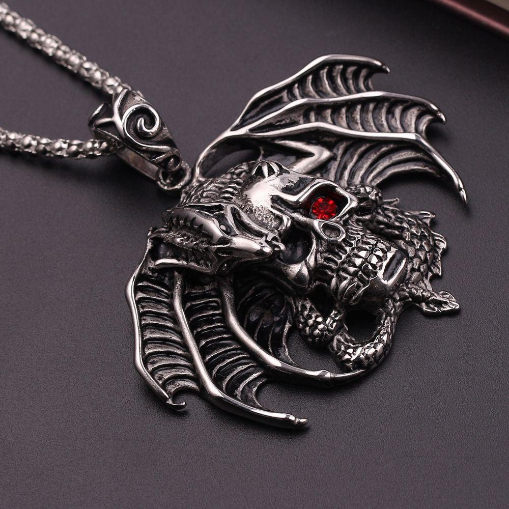 Kalung SOLIGHTER Skull Pendant Rock Biker Gothic Hip Hop