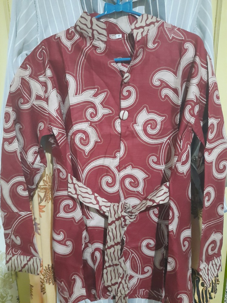 Tey-17 Batik Wanita Asj Sa Hrb026 Kenongo Kemeja Tosca Pendek
