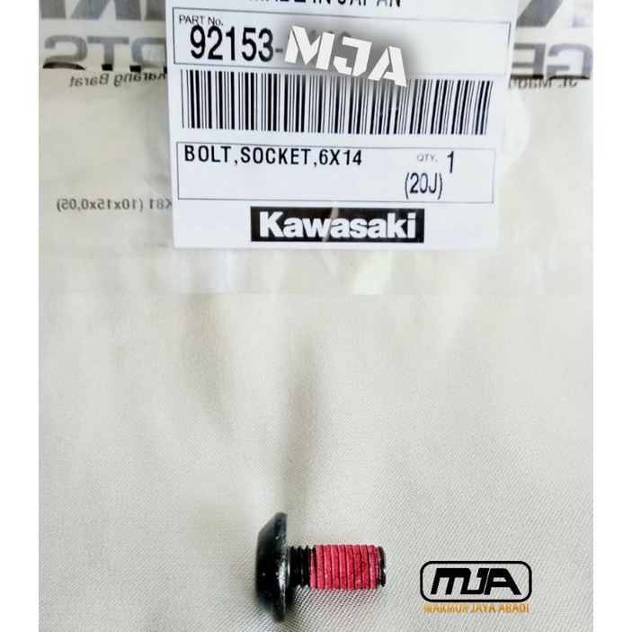 Bolt Socket 6x14 Baut L Slebor Spakbor Belakang Ninja RR New Ninja Ori Original KawasakiBolt Socket 