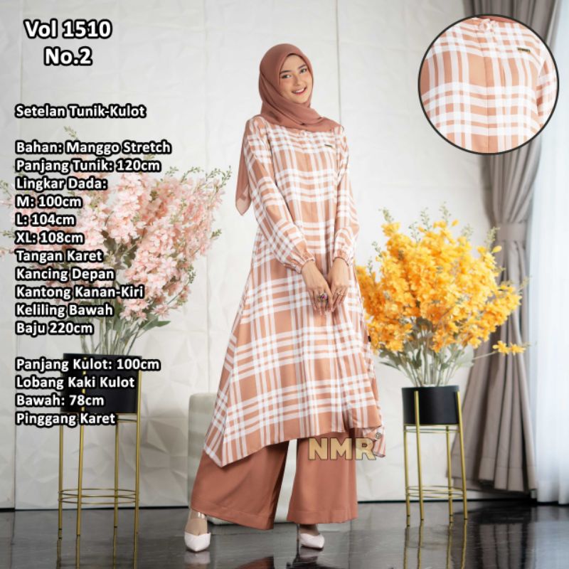 Set Celana Tunik Kotak-Kotak Cantik Premium#NMR By Namira#Ori