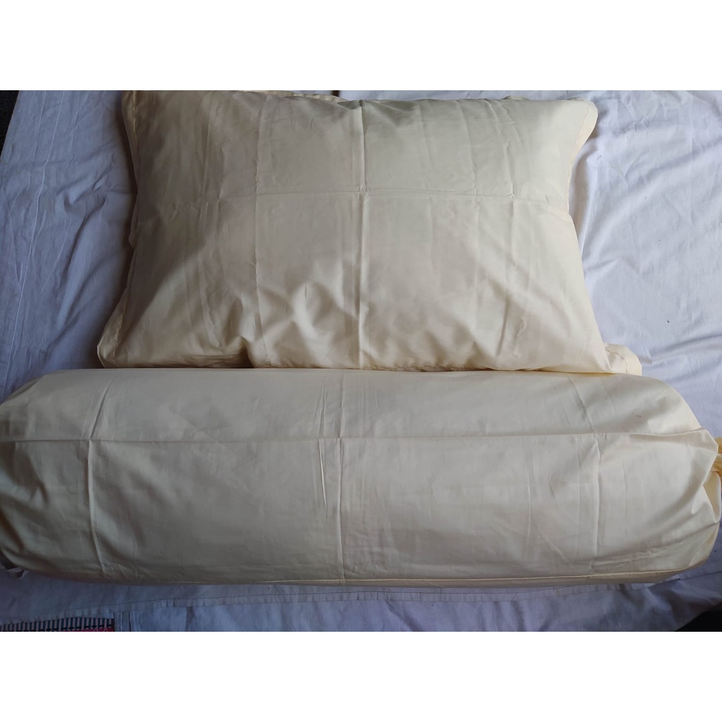 ❤ IJN ❤ Sepaket Sarung Bantal-Guling Jumbo Katun Jepang Sutra Polos Ukuran Kingkoil