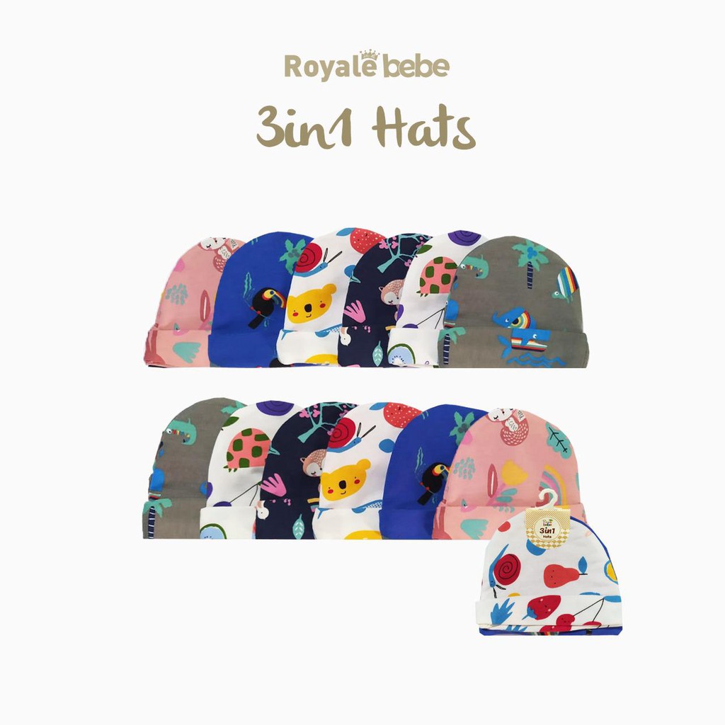 ROYALE BEBE BABY HAT TOPI BAYI KUPLUK BAYI  isi  3 Pcs